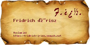 Fridrich Írisz névjegykártya